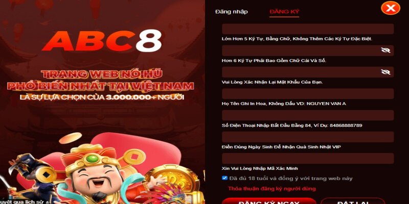 Chỉ dẫn chi tiết quy trình đăng ký ABC8